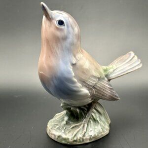 Robin Bird On Branch Dahl Jensen Copenhagen Porcelain Sculpture Figure NR. 1280